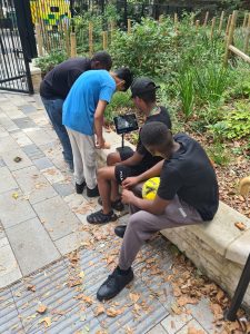 Young people making a film